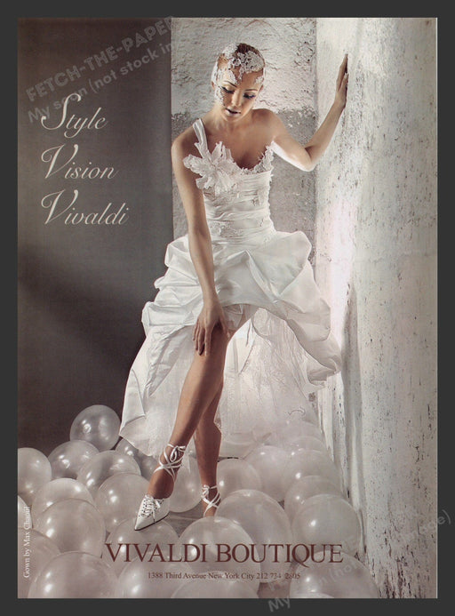 Vivaldi Boutique 2000s Print Advertisement 2007 Wedding Dresses Legs Style Fetch the Paper!