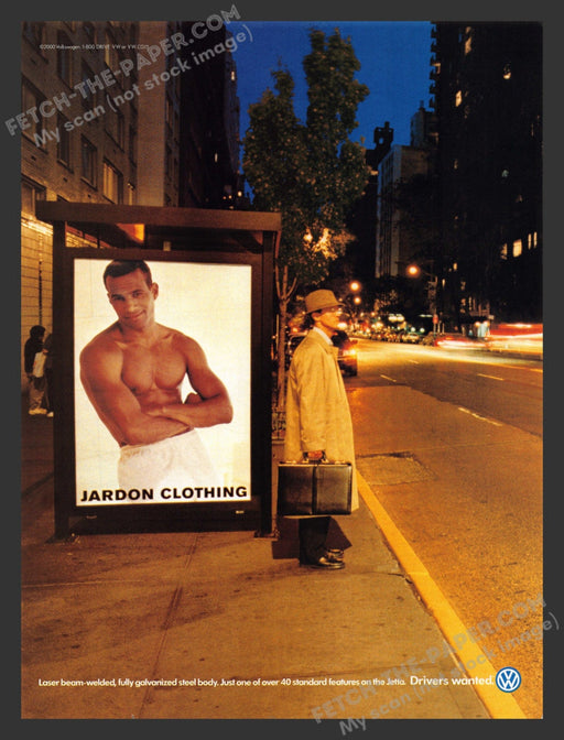2000 Print Advertisement VW Volkswagen "Driver's Wanted" Waitng on Cab Ad.