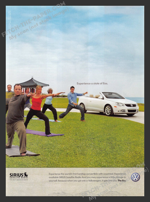 2007 Print Advertisement VW Volkswagen Eos Yoga Ad.