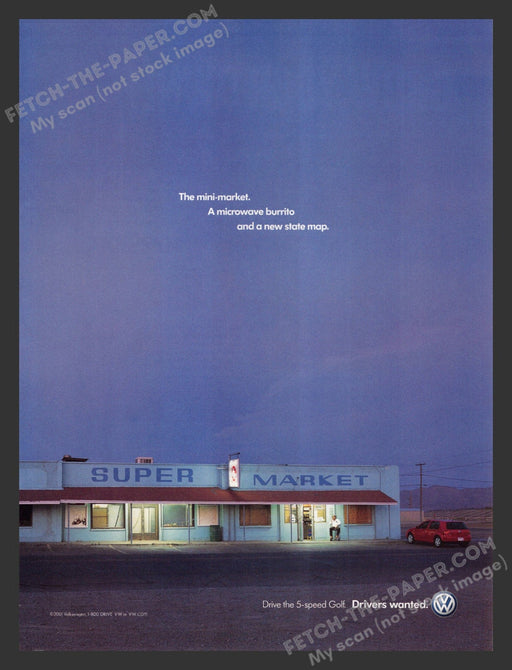 2002 VW Volkswagen Golf Traveling Out in the Boonies Print Advertisement Ad.