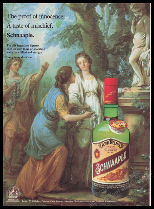 W. Wilhelms Schnaaple  1980s Print Advertisement Ad 1982 Fetch the Paper!