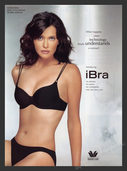 Wacoal iBra & Panties Brunette 2000s Print Advertisement 2005 Fetch the Paper!