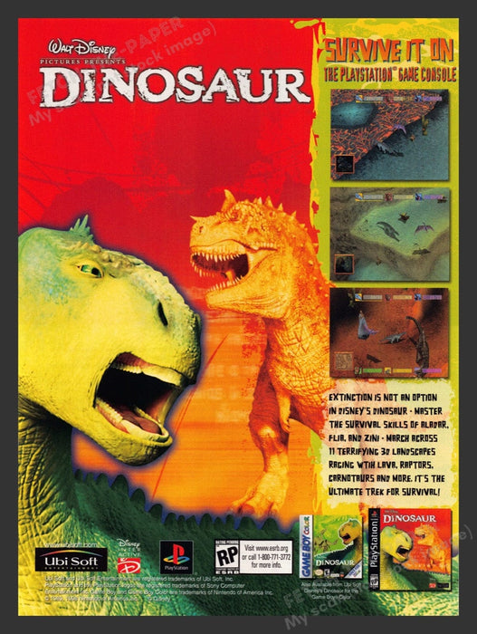 2000 Walt Disney Dinosaur Video Game Print Advertisement