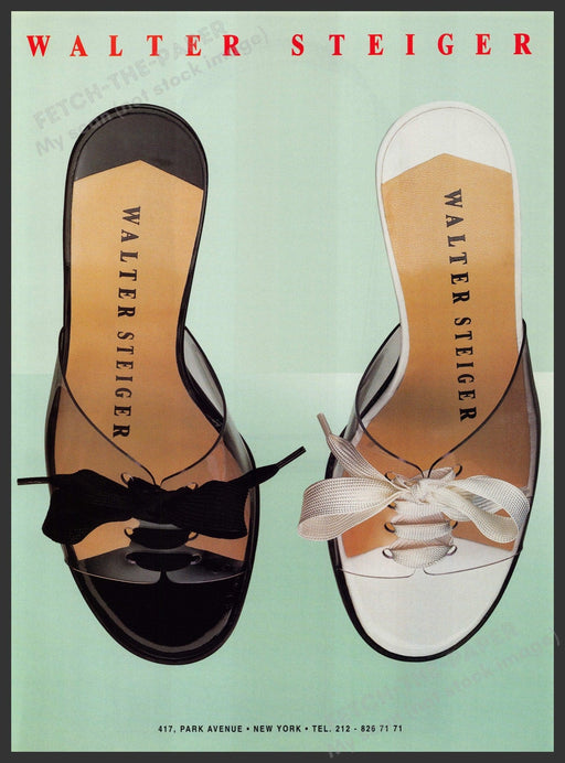 Walter Steiger  Shoes 1990s Print Advertisement Ad 1999 Fetch the Paper!