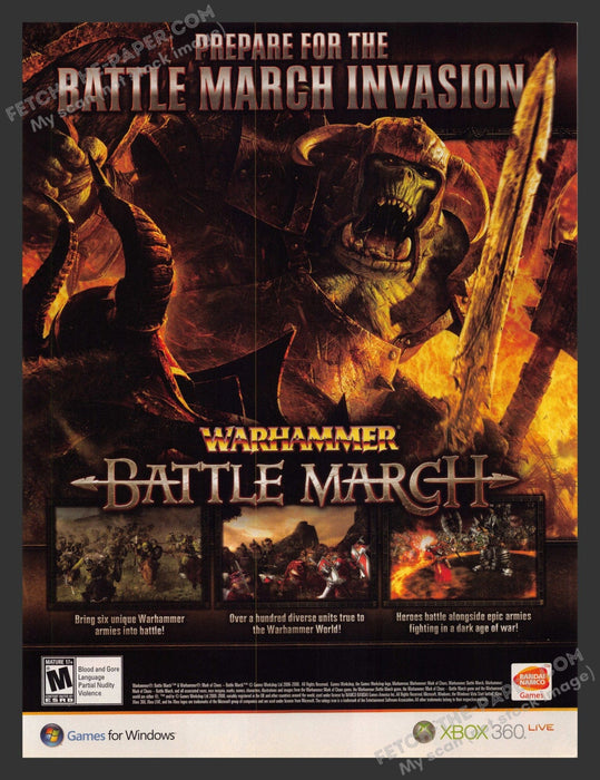 2008 Print Advertisement Warhammer: Mark of Chaos Battle March Video Game Ad.