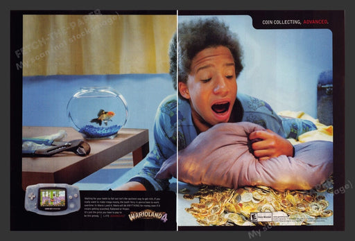 2001 Warioland 4 Adv Coin Collecting Video Game Print Advertisement (2 Pages)
