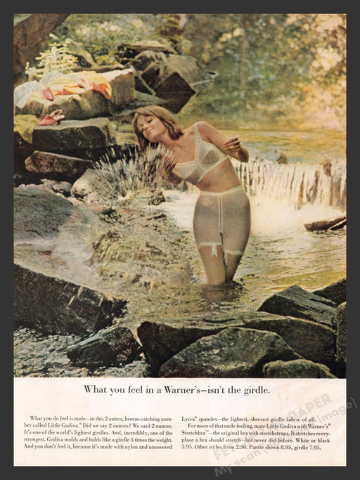 1964 Warner's "Little Godiva" Lingerie Print Advertisement Ad