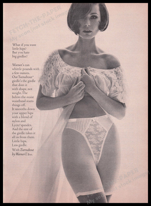 Warner's Turnabout Girdle 1960s Print Advertisement Ad 1965 Big Hips Lingerie Fetch the Paper!