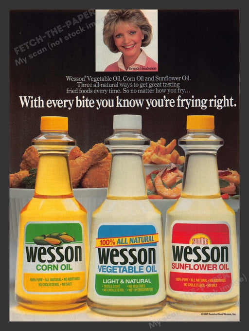 1988 Wesson Oils with Florence Henderson Print Advertisement Ad