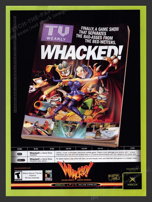 2002 Whacked! Game Show Gone Wrong Video Game Print Advertisement