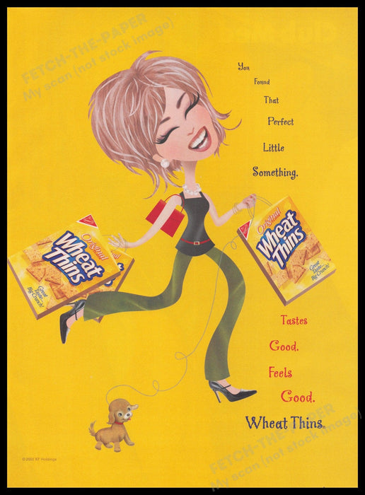 Wheat Thins 2000s Print Advertisement Ad 2002 Fetch the Paper!