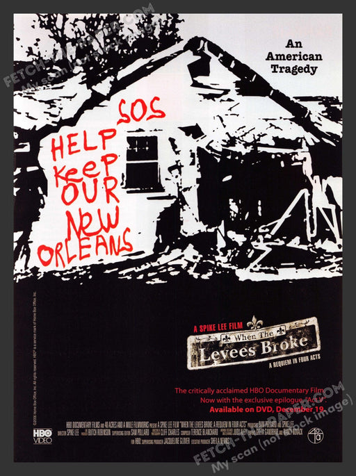 2007 Print Advertisement When the Levees Broke HBO T.V. Show Documentary Ad.