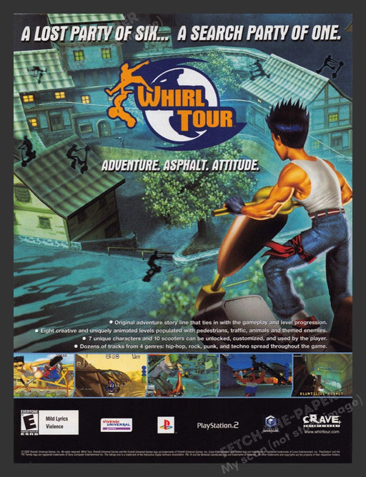 2002 Whirl Tour Scooter Video Game Print Advertisement