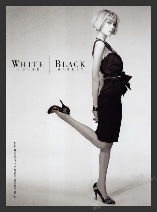White House Black Market 2000s Print Advertisement 2009 Legs Heel Kick Fetch the Paper!