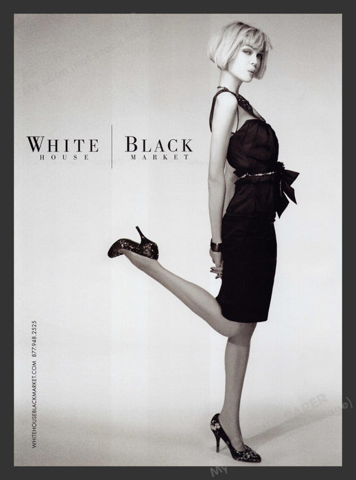 White House Black Market 2000s Print Advertisement 2009 Legs Heel Kick Fetch the Paper!