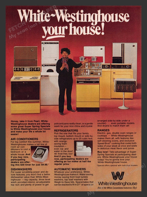 1979 White-Westinghouse Appliances and Pearl Print Advertisement Ad