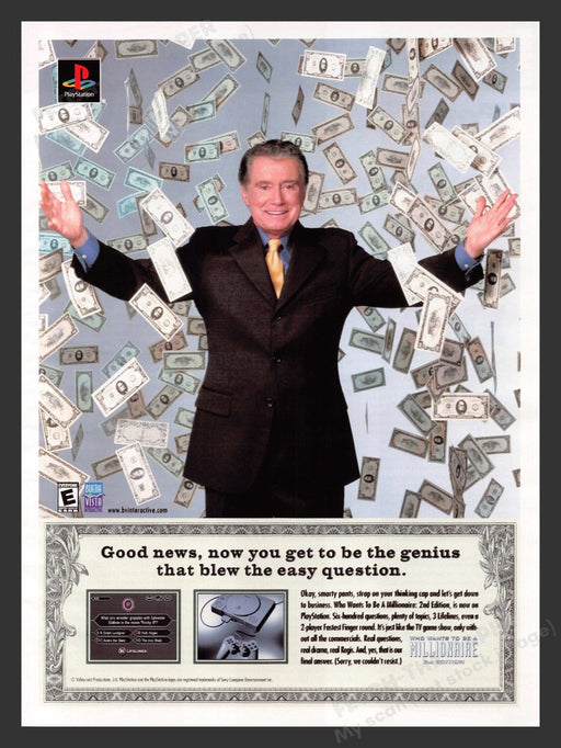 2000 Who Wants to Be A Millionaire Regis Filbin Video Game Print Advertisement.