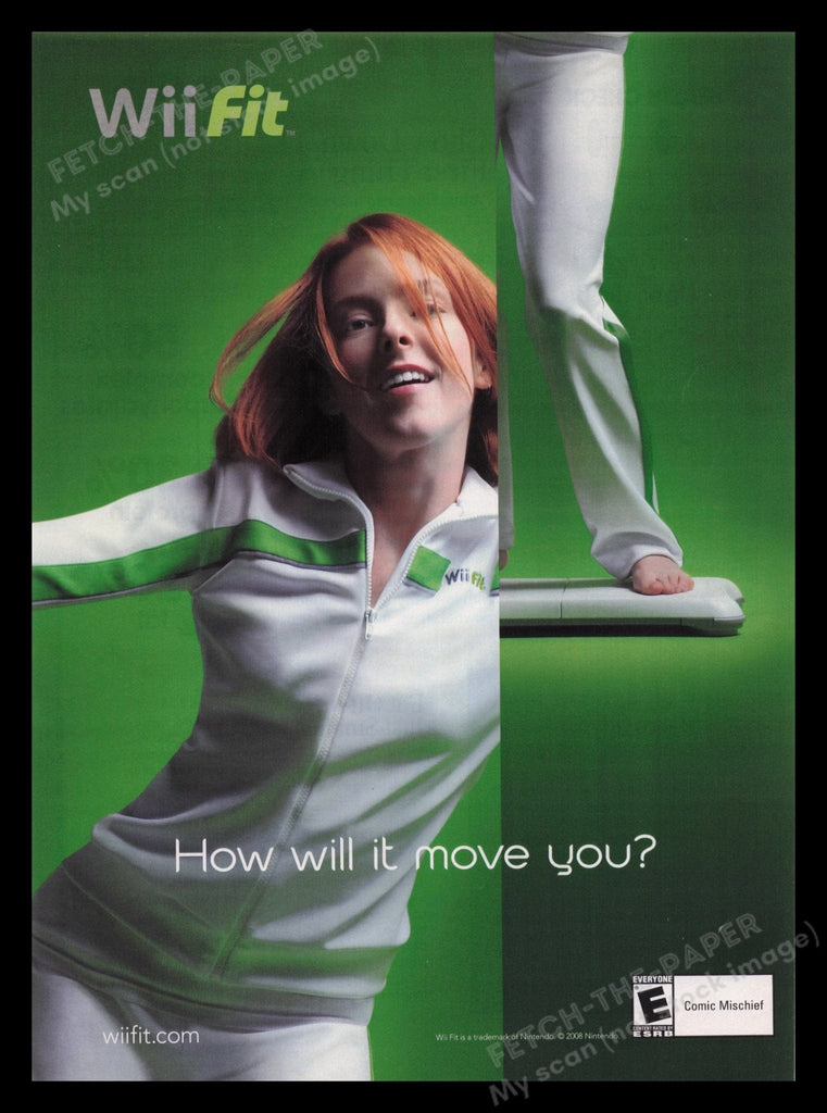 Wii Fit 2008 Print Ad - Redhead Girl - Vintage Gaming Memorabilia