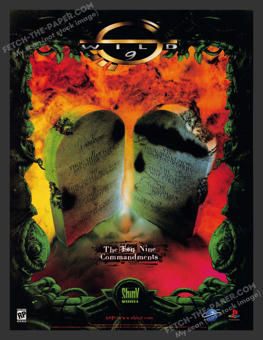 1997 Print Advertisement Wild 9: The Nine Commandments Video Game Ad.