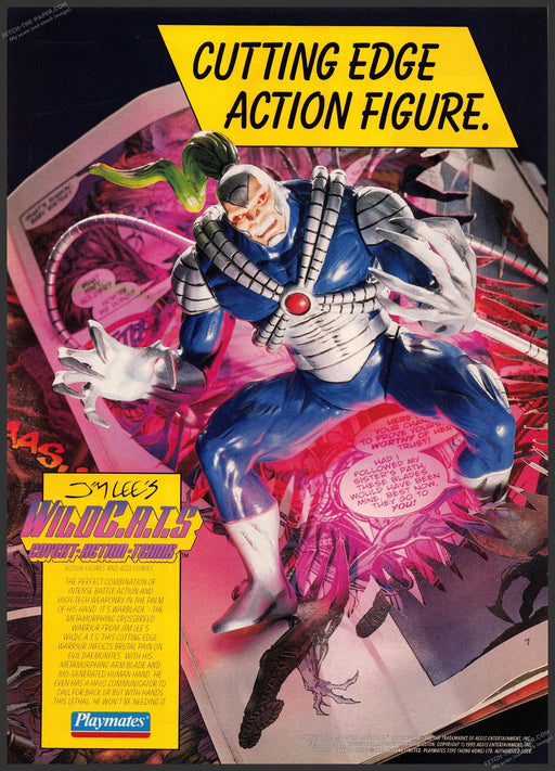 1995 Print Advertisement Wild C.A.T.S. Playmates Warblade Figure Video Game Ad.