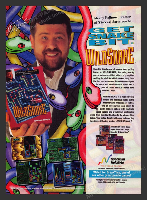 1994 WildSnake Video Game Print Advertisement