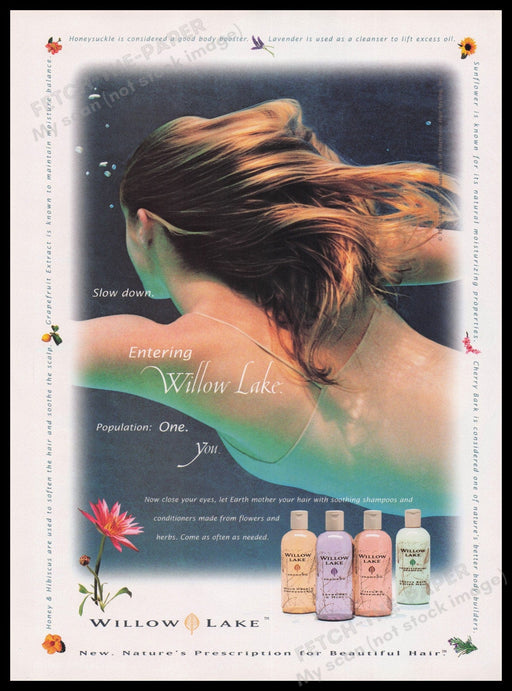 Willow Lake 1990s Print Advertisement Ad 1999 Fetch the Paper!