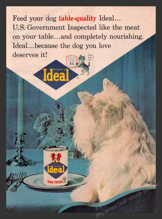 1964 Wilson's Ideal Dog Food Westland Terrier Print Advertisement Ad