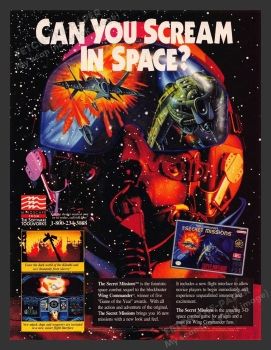 1993 Wing Commander: The Secret Missions Video Game Print Advertisement