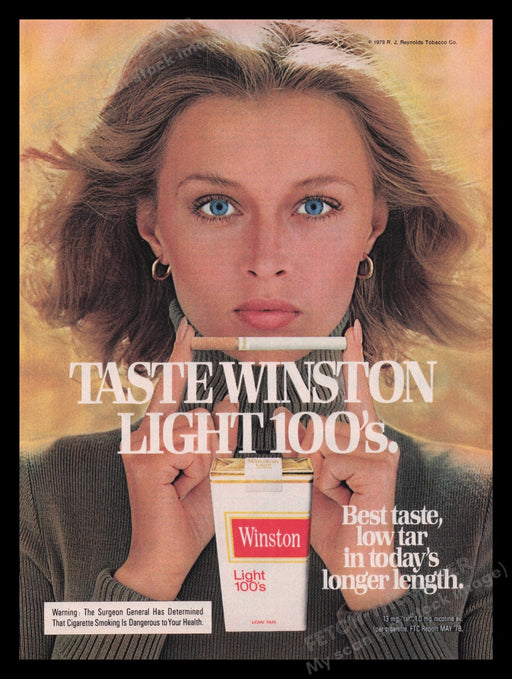 Winston Cigarettes 1970s Print Advertisement Ad 1979 Longer Length Fetch the Paper!