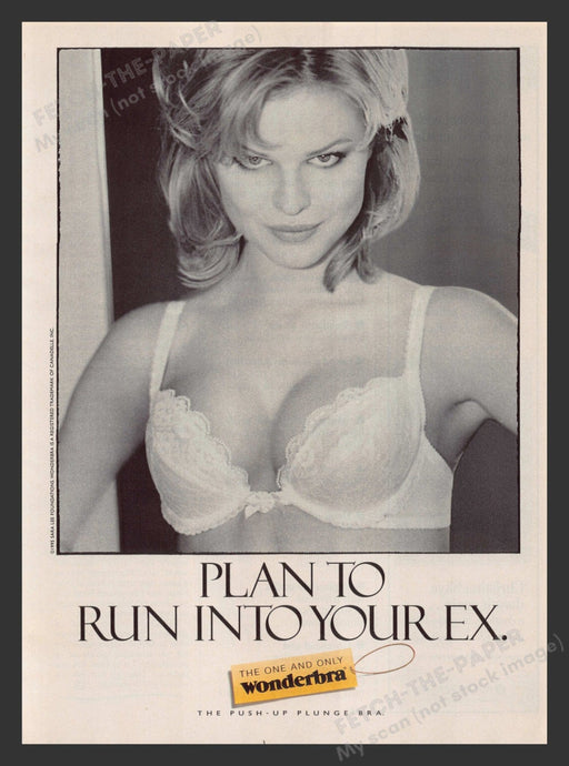 Wonderbra "Plan to run into your ex" Lingerie 1990s Print Advertisement 1995 Fetch the Paper!