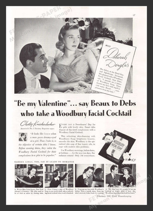 1941 Woodbury Facial Soap Deborah Douglas Print Advertisement Ad
