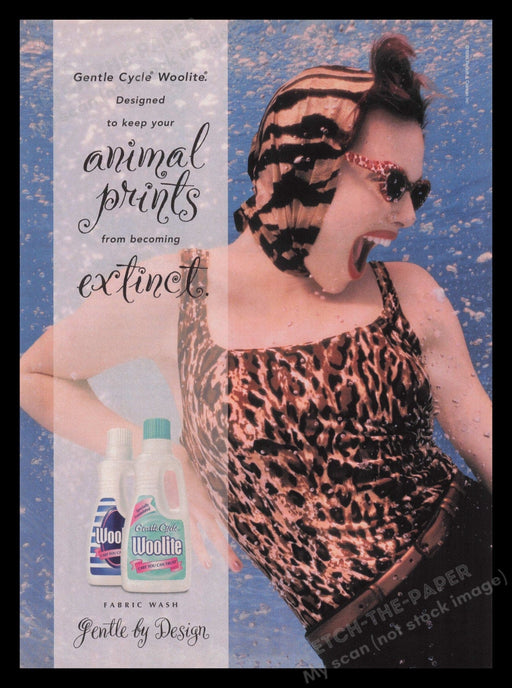 Woolite Model in Animal Print 2000s Print Advertisement 2000 Fetch the Paper!