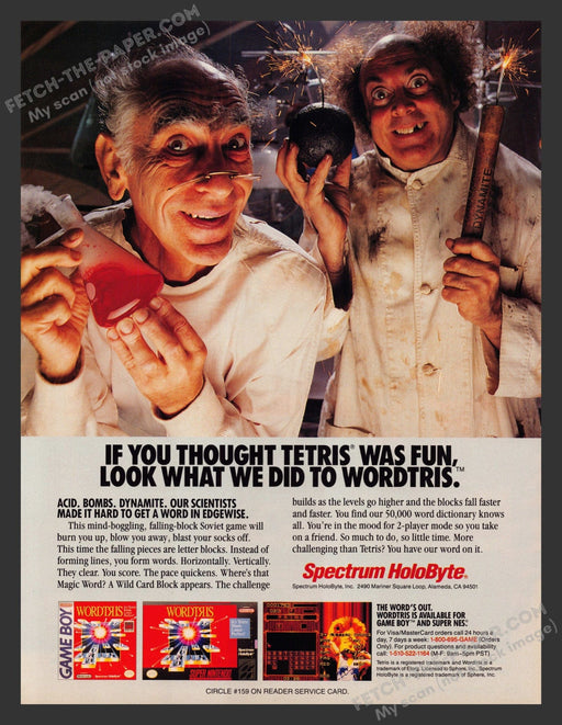 1992 Print Advertisement Wordtris Video Game Ad.