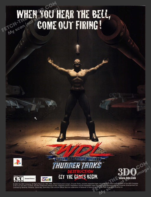 2000 World Destruction League: Thunder Tanks Video Game Print Advertisement.
