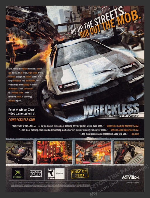 2002 Wreckless: The Yakuza Missions Video Game Print Advertisement