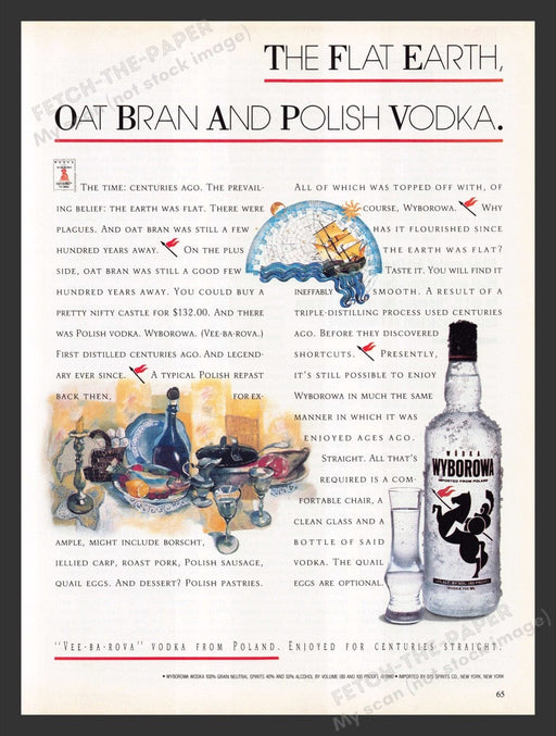 1990 Wyborowa Vodka Poland Print Advertisement Ad