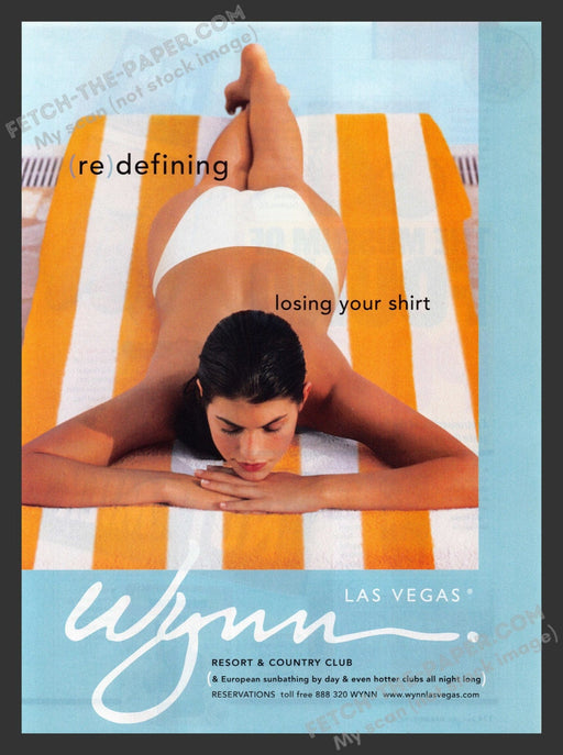 2008 Print Advertisement Wynn Las Vegas Resort & Country Club Topless Sun Ad.