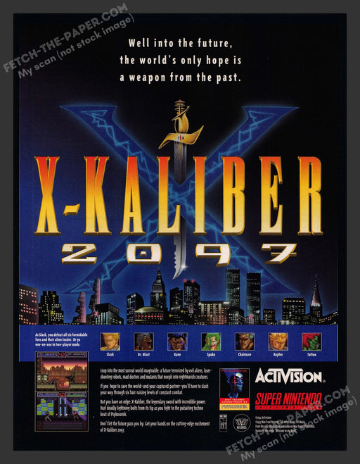 1993 Print Advertisement X-Kaliber 2097 Psykosonik Video Game Ad.