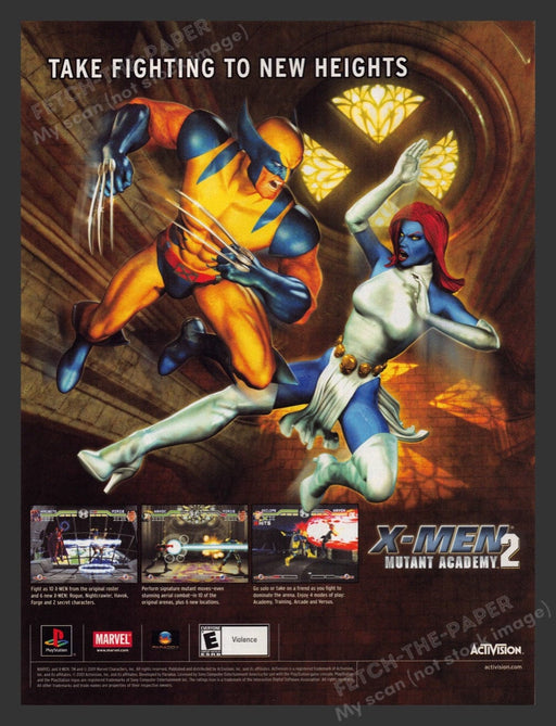2001 X-Men 2: Mutant Academy Video Game Print Advertisement