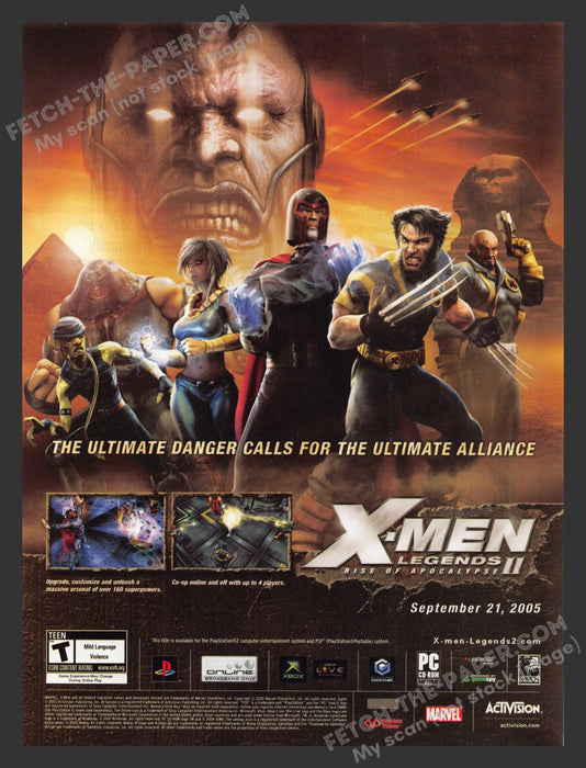 2005 Print Advertisement X-Men Legends II: Rise of Apocalypse Video Game Ad.