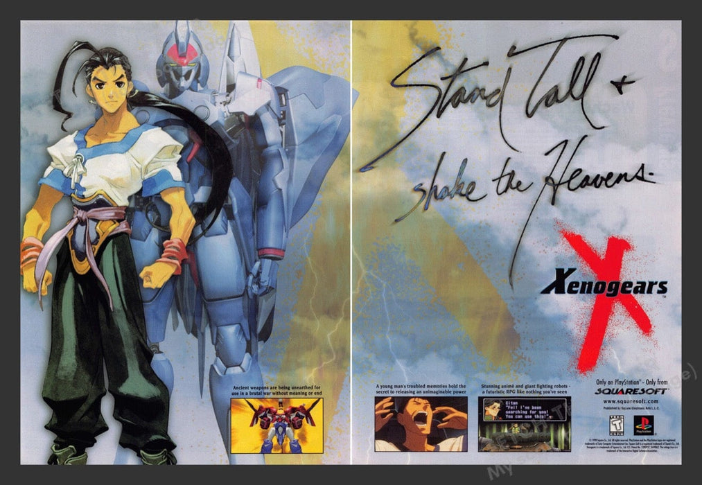 1998 Xenogears Video Game Print Advertisement (2 Pages)