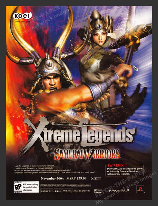 2004 Xtreme Legends: Samurai Warriors Video Game Print Advertisement