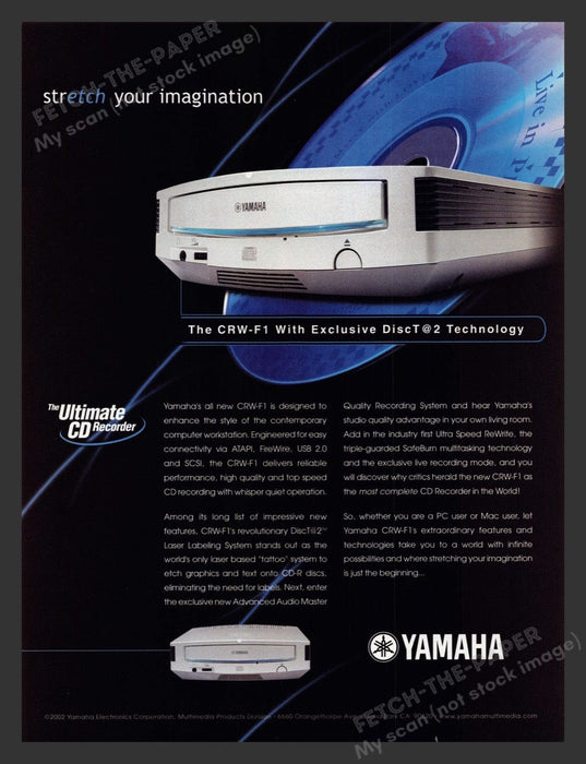 2002 Yamaha CRW-F1 CD Recorder Print Advertisement Ad
