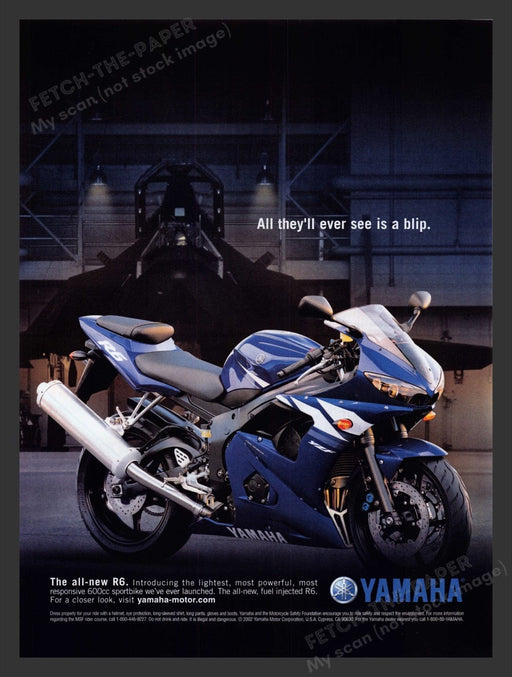 2003 Yamaha R6 Motorcycle in Airfighter Hanger Print Advertisement Ad