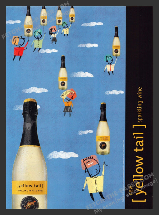 2007 Print Advertisement Yellow Tail Sparkling Wine Sky Balloons Alcohol Ad.
