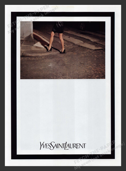 Yves Saint Laurent 2000s Print Advertisement 2007 Legs Curb City Sidewalk Fetch the Paper!