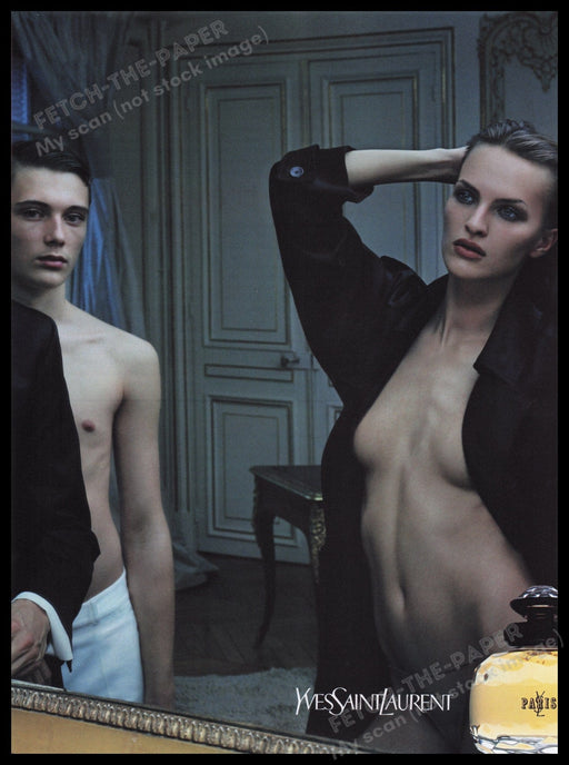 Yves Saint Laurent Fragrance 2000s Print Advertisement Ad 2001 Models Fetch the Paper!