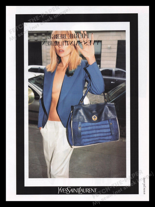 Yves Saint Laurent Handbag 2000s Print Advertisement Ad 2008 Shirtless Model Fetch the Paper!