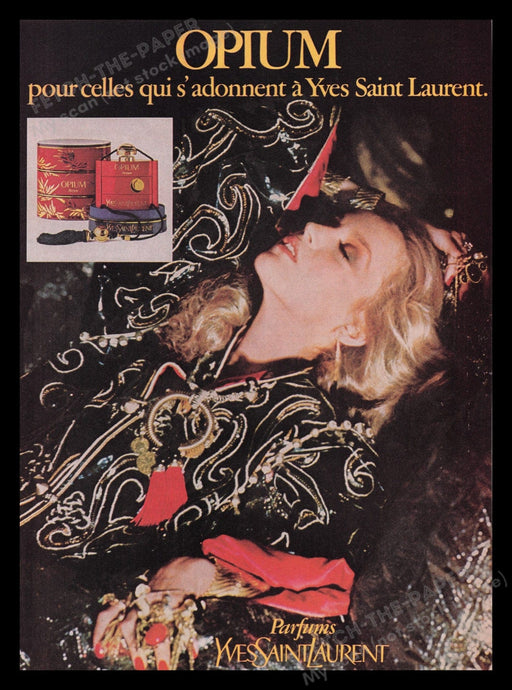 Yves Saint Laurent Opium 1970s Print Advertisement Ad 1979 Fragrance Fetch the Paper!
