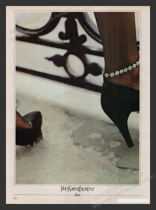 Yves Saint Laurent Shoes Hosiery 1980s Print Advertisement 1983 Fetch the Paper!